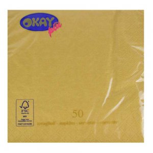 Servetele Okay Oro, Culoare Aurii, Dimensiune 33x33 cm, 2 Straturi, 50 Foi/Pachet Servetele Okay Oro, Culoare Aurii, Dimensiune 33x33 cm, 2 Straturi, 50 Foi/Pachet