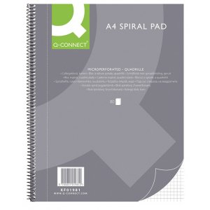 Caiet Cu Spirala, A4, 80 File - 70g/mp, 4 Perf., Coperti Carton, Q-connect - Matematica Caiet Cu Spirala, A4, 80 File - 70g/mp, 4 Perf., Coperti Carton, Q-connect - Matematica