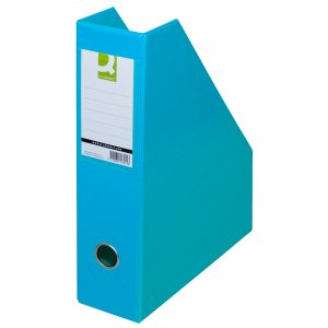Suport Reviste, Carton Plastifiat Pvc, Latime 76mm, Q-connect - Bleu