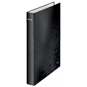 Caiet Mecanic Leitz Wow, Carton Laminat, Partial Reciclat, Fsc, A4, Mecanism 2dr, Inel 25 Mm, Negru