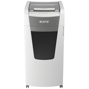 Distrugator Documente Automat Leitz Iq Office, P4, Cross-cut (confeti), 600 Coli, Cos 110l, Alb-gri