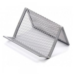 Suport Carti Vizita Birou Argintiu Mesh Fornax