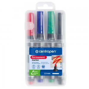Marker Permanent 4/set Varf Rotund 2.5mm 8566 Centropen Marker Permanent 4/set Varf Rotund 2.5mm 8566 Centropen