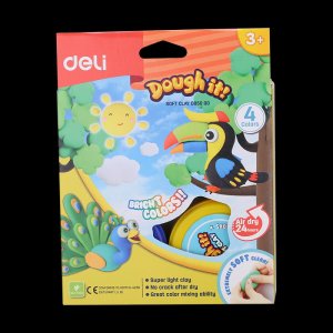 PLASTILINA SOFT LIGHT 4 BORCANE* 15G DELI