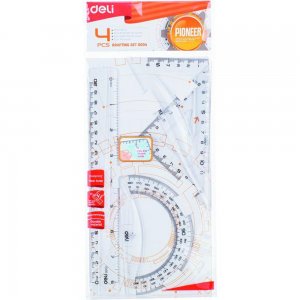 SET GEOMETRIE 4 PIESE TRANSP. EG00412  DELI