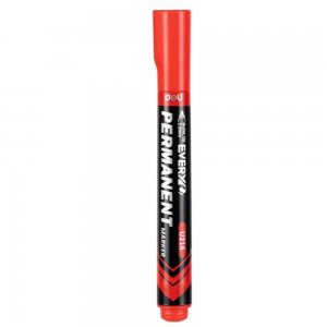 MARKER PERMANENT ROSU VARF ROTUND 2.5MM DELI MARKER PERMANENT ROSU VARF ROTUND 2.5MM DELI