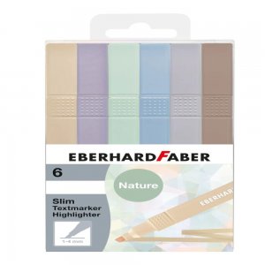 Textmarker Slim Patrat Set 6 Buc Nuante Naturale Faber-castell