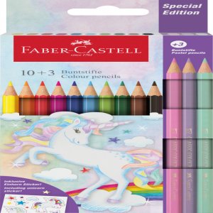 Creioane Colorate 10+3 Culori Unicorni Faber-castell Creioane Colorate 10+3 Culori Unicorni Faber-castell
