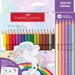 Creioane Colorate 18+6 Culori Unicorni Faber-castell Creioane Colorate 18+6 Culori Unicorni Faber-castell