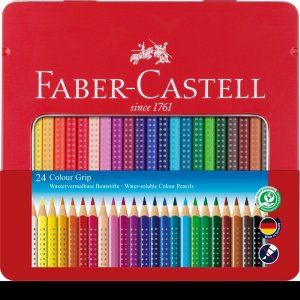 CREIOANE COLORATE 24 CULORI CUTIE METAL GRIP 2001 FABER-CASTELL CREIOANE COLORATE 24 CULORI CUTIE METAL GRIP 2001 FABER-CASTELL