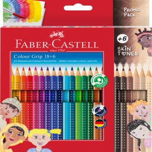 Creioane Colorate 18+6 Culori + Tonurile Pielii Grip 2001 Faber-castell Creioane Colorate 18+6 Culori + Tonurile Pielii Grip 2001 Faber-castell