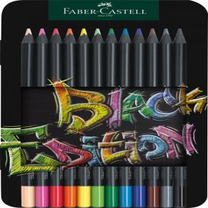 Creioane Colorate 12 Culori Black Edition Cutie Metal Faber-castell Creioane Colorate 12 Culori Black Edition Cutie Metal Faber-castell