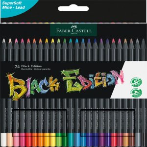 Creioane Colorate 24 Culori Black Edition Faber-castell Creioane Colorate 24 Culori Black Edition Faber-castell