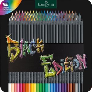Creioane Colorate 100 Culori Black Edition Cutie Metal Faber-castell Creioane Colorate 100 Culori Black Edition Cutie Metal Faber-castell