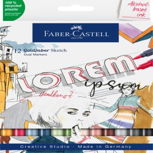 Sketch Marker 2 Capete Set 12 Goldfaber Faber-castell