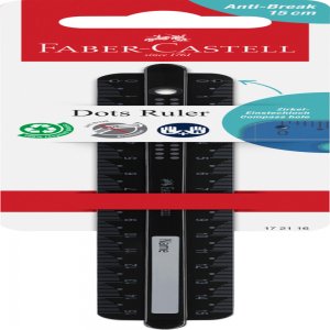 Rigla 15cm Dots Neagra Faber-castell Rigla 15cm Dots Neagra Faber-castell