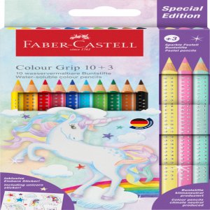 Set Promo Creioane Colorate 10+3 Culori Grip 2001 Unicorni Faber-castell Set Promo Creioane Colorate 10+3 Culori Grip 2001 Unicorni Faber-castell