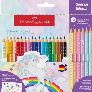 Set Promo Creioane Colorate 18+6 Culori Grip 2001 Unicorni Faber-castell Set Promo Creioane Colorate 18+6 Culori Grip 2001 Unicorni Faber-castell