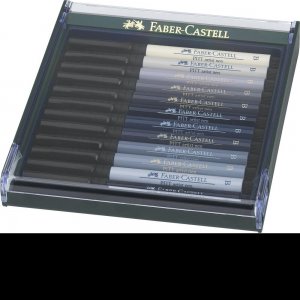 CUTIE 12 CULORI PITT ARTIST PEN NUANTE DE GRI FABER-CASTELL