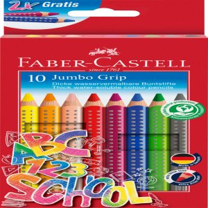 Set Promotional Creioane Colorate Jumbo Grip 10 Culori Faber-castell Set Promotional Creioane Colorate Jumbo Grip 10 Culori Faber-castell