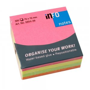 Notes Adeziv 75*75mm 4 Culori Neon 320f Info Notes Notes Adeziv 75*75mm 4 Culori Neon 320f Info Notes