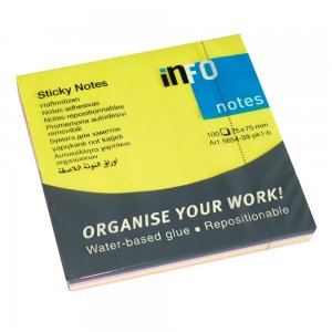 Notes Adeziv 75*75mm 4 Culori Neon 100f Info Notes Notes Adeziv 75*75mm 4 Culori Neon 100f Info Notes