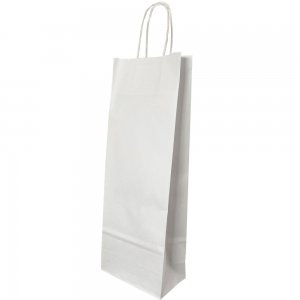 Punga Hartie Sticle  Maner Rasucit 14 X 8 X 39 Cm Alb/alb Papiroti