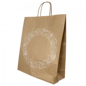 Punga Hartie Maner Rasucit 32 X 12 X 41 Cm Maro/maro Craciun Papiroti