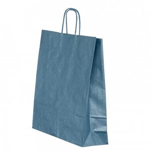 Punga Hartie Maner Rasucit 22 X 10 X 31 Cm Albastru Lucios/alb Papiroti Punga Hartie Maner Rasucit 22 X 10 X 31 Cm Albastru Lucios/alb Papiroti