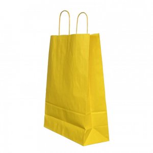 Punga Hartie Maner Rasucit 22 X 10 X 31 Cm Galben Intens/alb Papiroti Punga Hartie Maner Rasucit 22 X 10 X 31 Cm Galben Intens/alb Papiroti