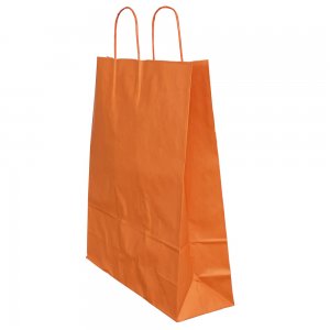 Punga Hartie Maner Rasucit 26 X 12 X 35 Cm Portocaliu/alb Papiroti