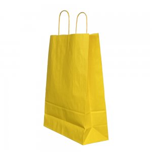 Punga Hartie Maner Rasucit 26 X 12 X 35 Cm Galben/alb Papiroti