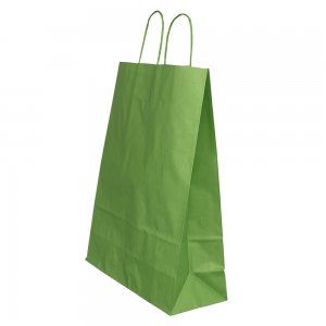 Punga Hartie Maner Rasucit 32 X 12 X 41 Cm Verde/alb Papiroti