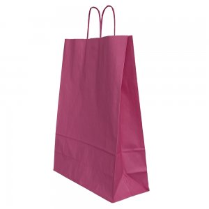 Punga Hartie Maner Rasucit 32 X 12 X 41 Cm Roz/alb Papiroti