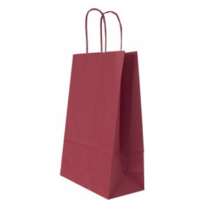 Punga Hartie Maner Rasucit 22 X 10 X 31 Cm Rosu Pastel/alb Papiroti