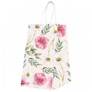 Punga Hartie Maner Rasucit 32 X 12 X 41 Cm Alb/alb Flori Papiroti