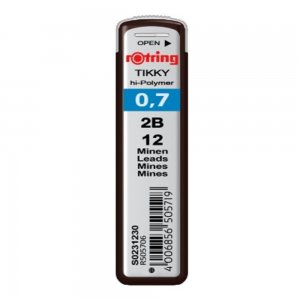 Mine creion mecanic Rotring, 0.7 mm, 2B, 12 Bucati/Cutie