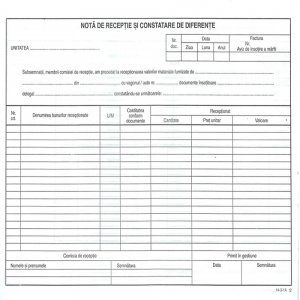 Nota Receptie Constatare Diferente Fara Tva Autocopiativa Nota Receptie Constatare Diferente Fara Tva Autocopiativa