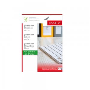 Etichete Autoadezive A4 Tanex, 18/Coala, Colturi Rotunde, 100 Coli/Top, 63.5x46.6 mm, Etichete Adezive, Etichete A4, Etichete Autoadezive in Coala, Hartie Autocolanta A4, Hartie Autoadeziva, Coli de Etichete Autoadezive