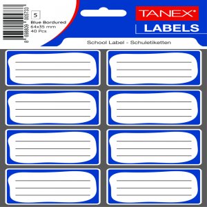 Etichete Scolare 40/set Albastre Tanex Etichete Scolare 40/set Albastre Tanex