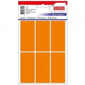 Etichete 33*74mm Colturi Rotunde Portocalii 30/set Tanex
