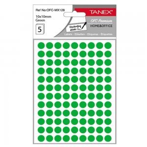 Etichete Rotunde 10mm Verzi 540/tipla Tanex