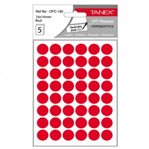 Etichete Rotunde 16mm Rosii 240/tipla Tanex