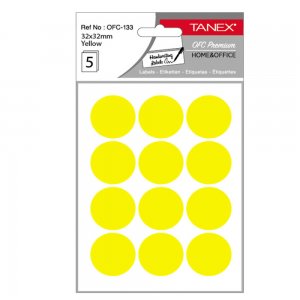 Etichete Rotunde 32mm Galbene 60/tipla Tanex