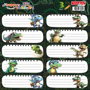 Etichete Scolare 30/set Dino Tls-801 Tanex Etichete Scolare 30/set Dino Tls-801 Tanex