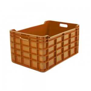 Naveta Plastic HDPE Reciclat, 60x40x30 cm, Maro, Ladita Transport Legume, Ladita Transport Fructe, Ladita Depozitare, Ladita Fructe, Ladita Legume, Ladita Aprozar, Ladita Gradinarit, Ladita Agricultura, Ladita Practica, Lada Plastic HDPE