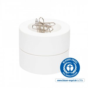 Suport Pentru Agrafe, Forma Rotunda - D73mm, H60mm, Din Plastic Reciclat, Eco Maul - Alb