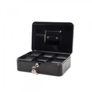 Caseta (cutie) Metalica Pentru Bani, 250 X 190 X 90 Mm, Maul - Neagra