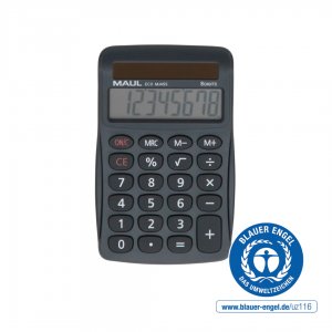 Calculator De Birou Maul Eco Mj455, 8 Digits, Realizat Din Plastic Reciclat, Incarcare Solara - Gri