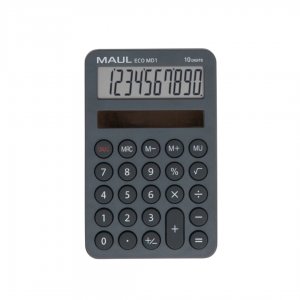 Calculator De Buzunar Maul Eco Md1, 10 Digits, Realizat Din Plastic Reciclat, Incarcare Solara- Gri
